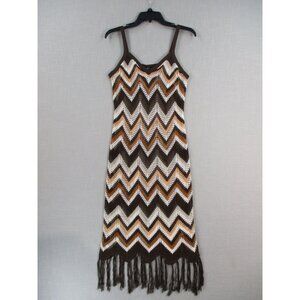 Crochet Chevron Fringe Dress Size M By Almost‎ Famous